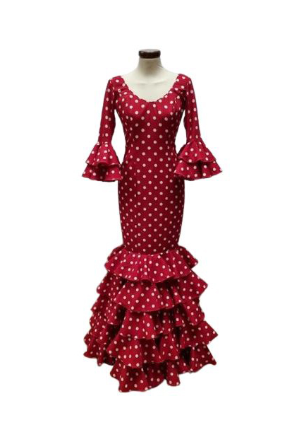 Talla 36. Vestido de Flamenca. Mod. Carmela Rojo
